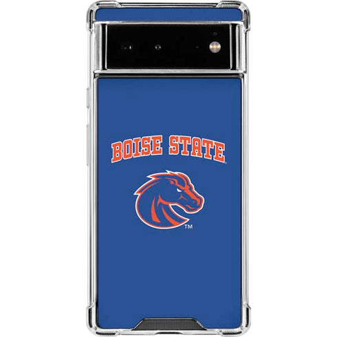 Boise State University Collegiate Text Google Pixel 6 Clear Case